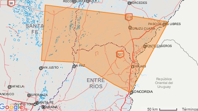 Rige una alerta por lluvias y tormentas