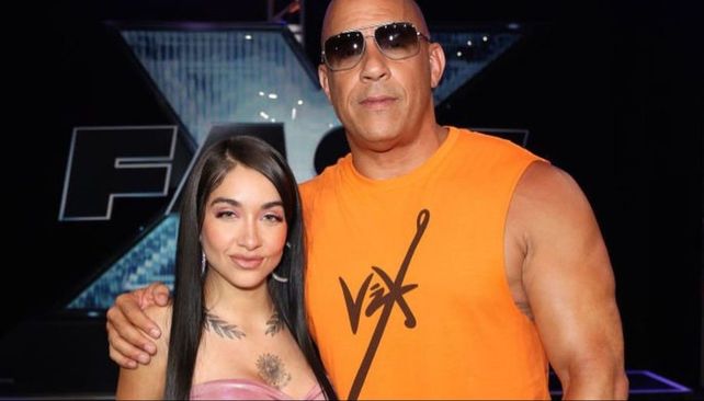 Vin Diesel y María Becerra cruzaron elogios después de conocerse en el estreno de Rápidos y Furiosos X.