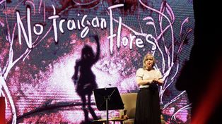La escritora Mariana Enríquez se presentó en el teatro El Círculo con su espectáculo No traigan flores.&nbsp;