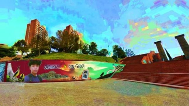 Proyectan un mural para recordar a Giovani Mvogo Eteme reclamar justicia por su muerte.