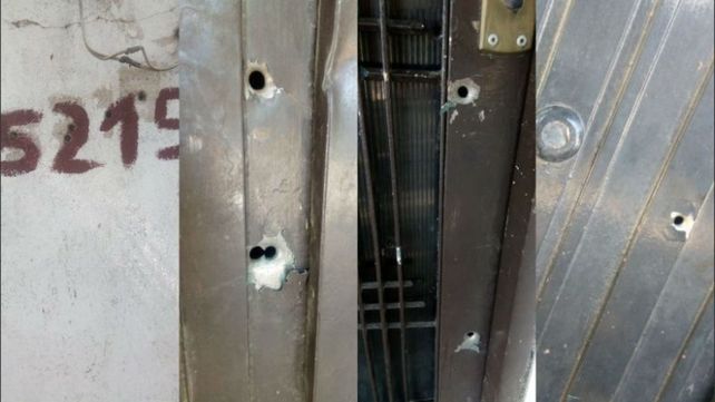 Perforaciones. Marcas en las aberturas y las paredes de una vivienda objeto de una balacera.&nbsp;