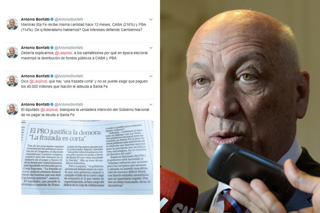 Catarata de tuits. Bonfatti cargó contra Cambiemos por la deuda de Nación con Santa Fe.&nbsp;