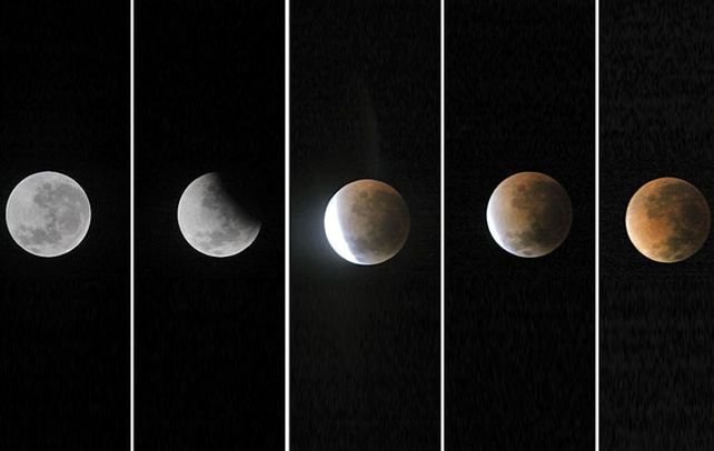 Así se vio. La Luna entró en el cono de sombra de la Tierra cerca de la una y a las cuatro alcanzó su color rojizo.