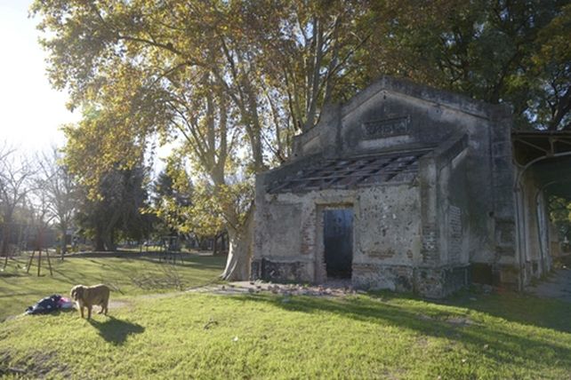 La entrada de la vieja Estaci&oacute;n Sorrento a la sombra de un inmenso y a&ntilde;ejo pl&aacute;tano