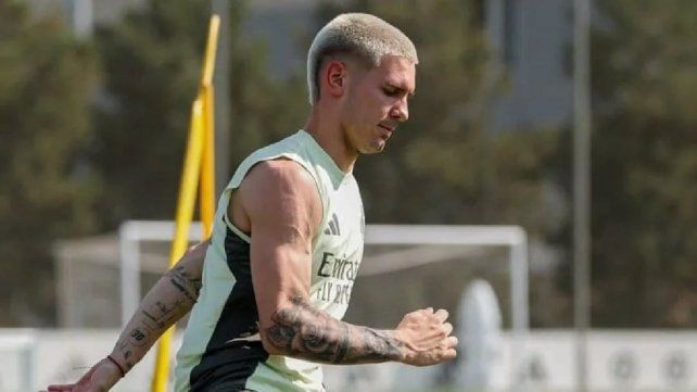 Franco Mastantuono tuvo su primera práctica en Real Madrid.