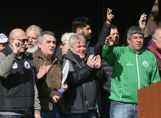La conducción de la CGT planteó sus demandas en un acto en la Plaza de Mayo.&nbsp;