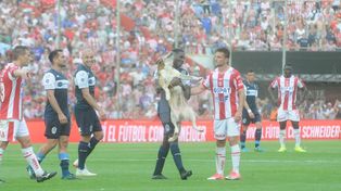 A ese perro lo estaban adiestrando en el primer tiempo