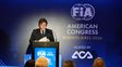 Milei aseguró que Argentina tiene las condiciones para recibir a la F1 en el Congreso de la FIA