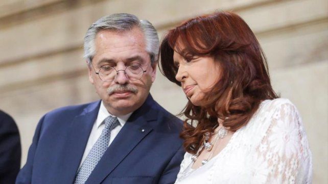 El presidente Alberto Fernández junto a su vice Cristina Kirchner