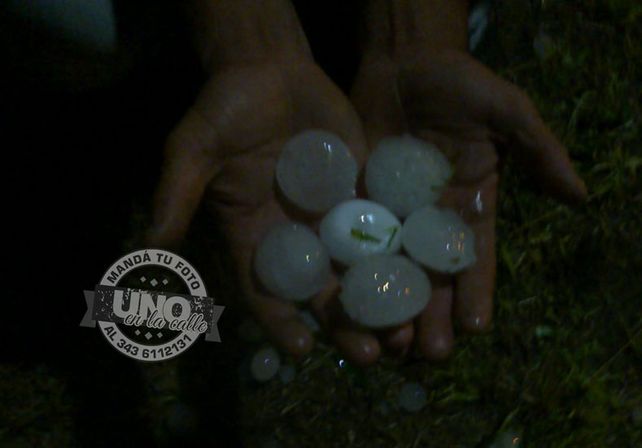Temporal de granizo y lluvia golpeó a la localidad de Alcaraz