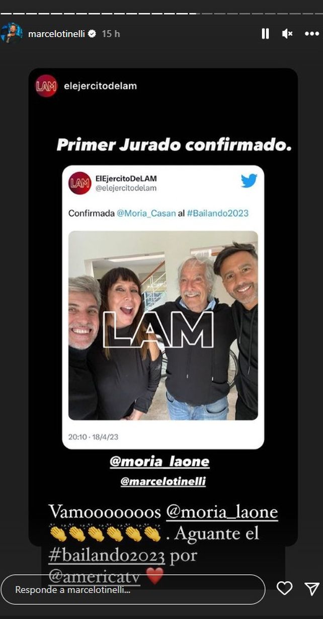 La historia con la que Marcelo Tinelli confirmó a Moria como jurado del Bailando.&nbsp;