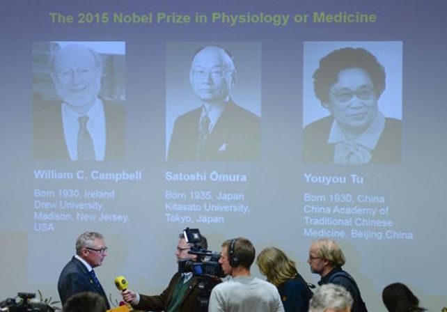 El Nobel de Medicina fue para tres investigadores por tratamiento contra parásitos y la malaria