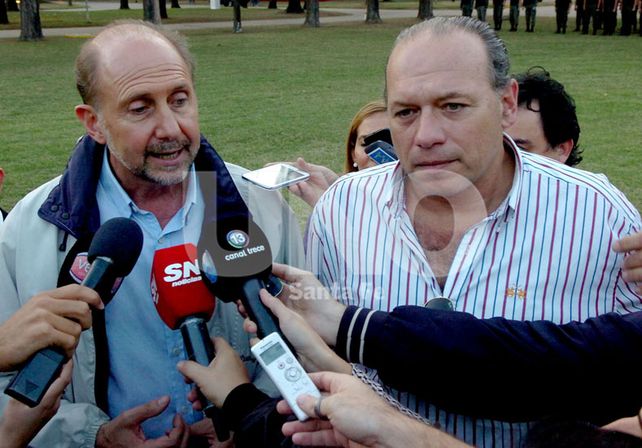 Sergio Berni estuvo acompañado con Perotti en su visita a Santa Fe.