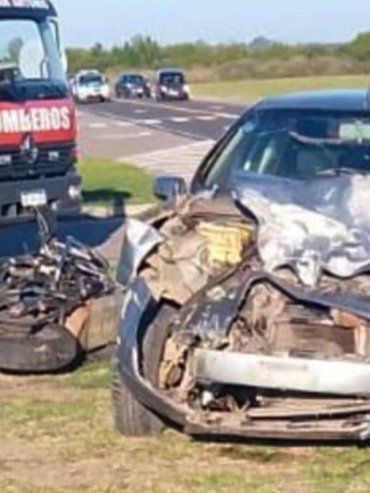 Motociclista falleció al chocar contra un auto en Ruta 20