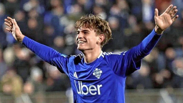 Nico Paz cerró el año con penal errado y gol convertido para Como