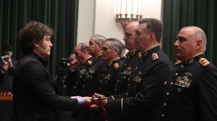 Javier Milei encabezó el acto en el que fueron oficializados los nuevos jefes del Ejército, la Armada y la Fuerza Aérea.
