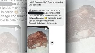 Compró carne y le vino con una bala adentro