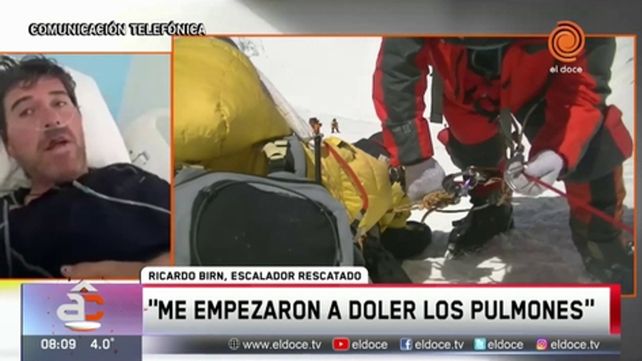 socorro. Birn fue transportado en helicóptero de la montaña e internado.