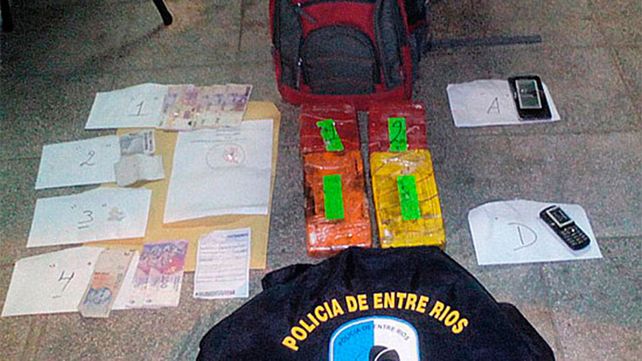 Incautaron un cargamento de cocaína que tenía como destino Concepción del Uruguay y Colón