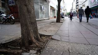 Las peatonales, con los negocios cerrados y casi vacías.&nbsp;