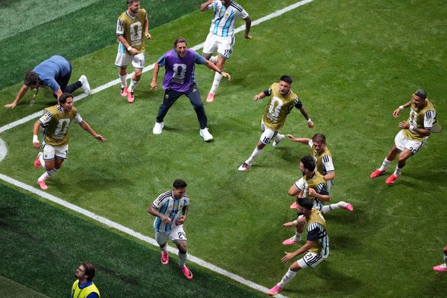 Se desató la locura. El cabezazo de Enzo Fernández completó la remontada ante Egipto.