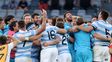 Los jugadores argentinos festejan con todo el éxito alcanzado ante los poderosos All Blacks. Los jugadores argentinos festejan con todo el éxito alcanzado ante los poderosos All Blacks.