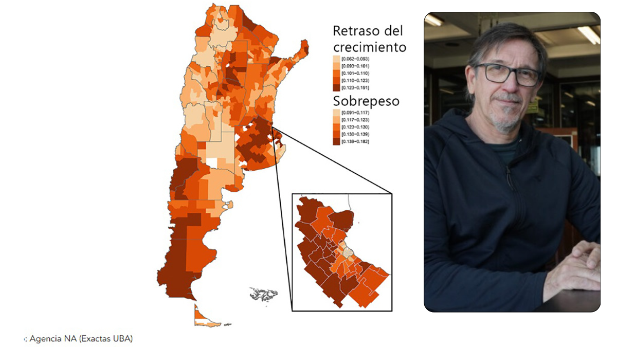 Mapa del sobrepeso y el retraso del crecimiento en la Argentina