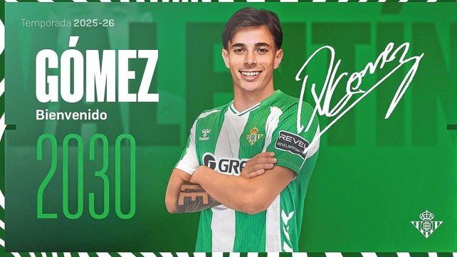 Valentín Gómez fue presentado como nuevo jugador de Betis
