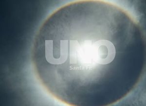 Un halo solar sorprendió a propios y extraños en la mañana santafesina