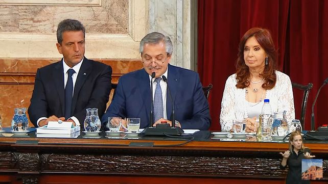 El presidente Alberto Fernández en la apertura del período 140° de sesiones ordinarias del Congreso Nacional ante la Asamblea Legislativa