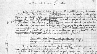 Una página del manuscrito de Fervor de Buenos Aires, que se publicó hace un siglo.&nbsp;
