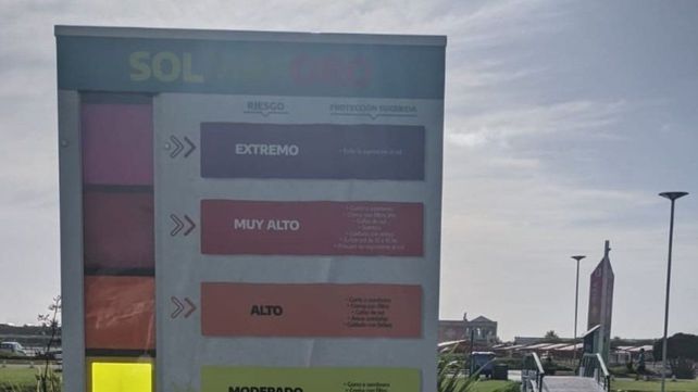 En Mar del Plata avisan con un solmáforo el índice de radiación para cuidarse de rayos UV