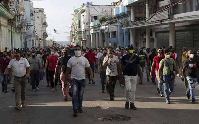 Duras protestas contra el gobierno de Cuba