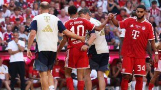 Jamal Musiala volvió a desplomarse en pleno partido