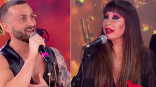 El empresario rosarino Martín Baclini y Moria Casán, cara a cara en el Cantando 2020.&nbsp;
