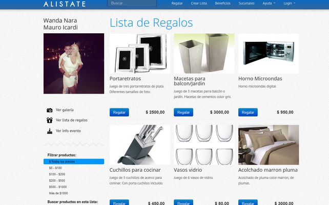 La lista de casamiento de Wanda: desde la luna de miel... hasta vasos
