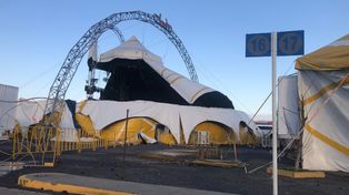 Los fuertes vientos destrozaron la carpa del circo que se encuentra a la vera de la ruta nacional 168