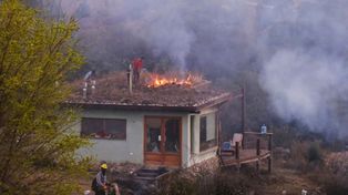 Una vivienda destruida en el pasaje El Durazno, en el valle de Calamuchita.