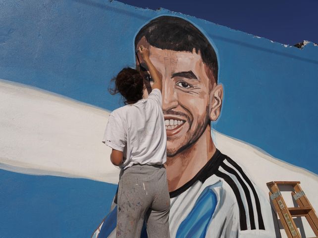 Pintaron un mural en homenaje a Ángel Correa, en Las Flores