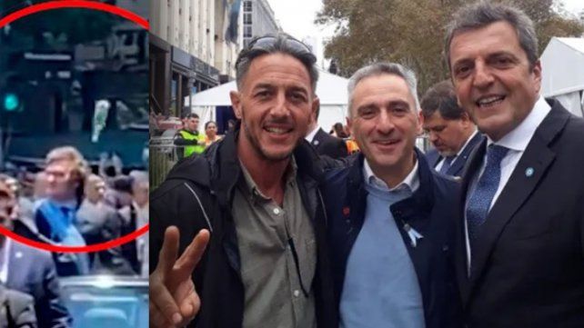 Mercanzini posando junto al dirigente de La Cámpora