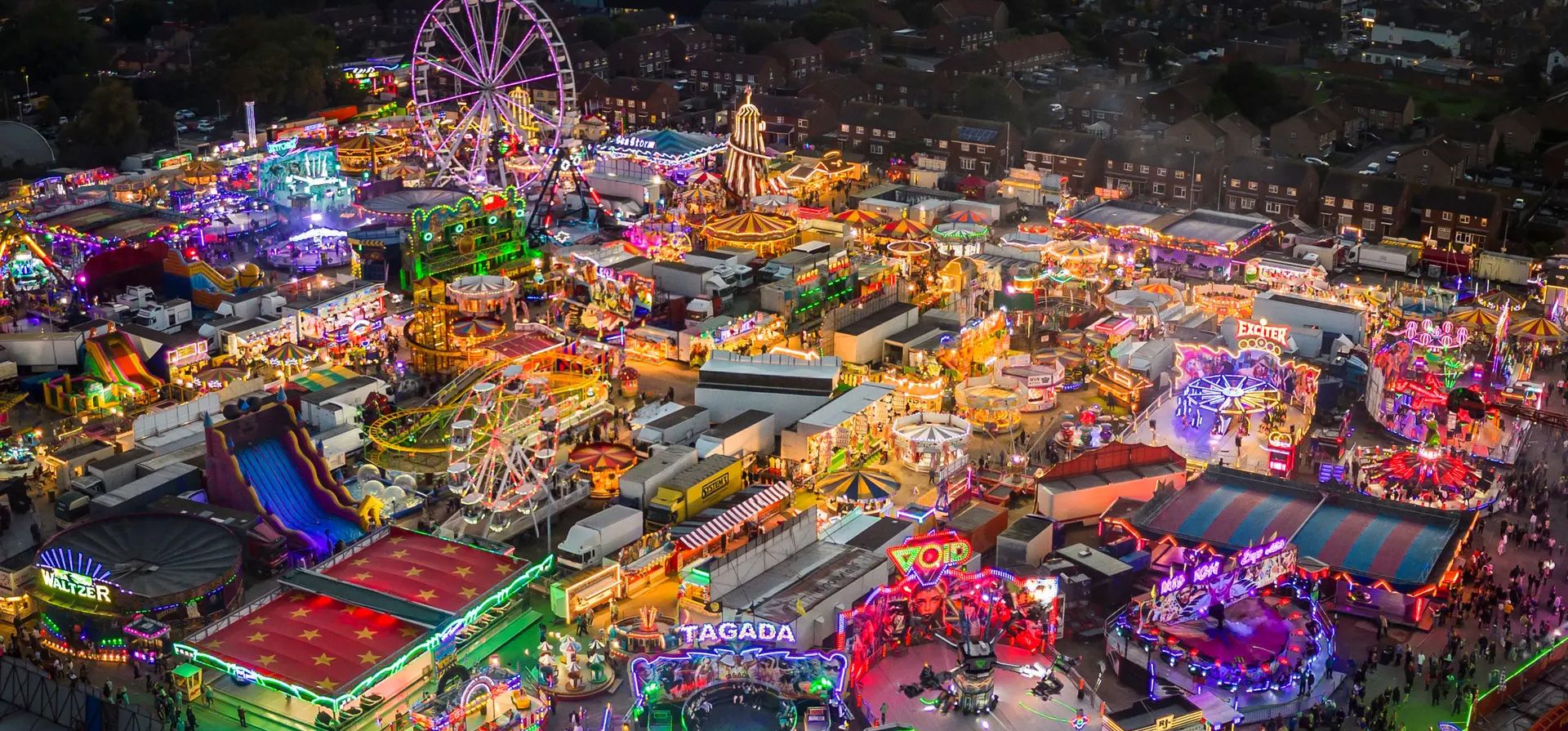 Hull, Inglaterra. Una vista compuesta digital de la feria de Hull en Yorkshire, una de las ferias itinerantes más grandes de Europa, que cuenta con más de 250 atracciones. Fotografía: Danny Lawson/PA Hull, Inglaterra. Una vista compuesta digital de la feria de Hull en Yorkshire, una de las ferias itinerantes más grandes de Europa, que cuenta con más de 250 atracciones. Fotografía: Danny Lawson/PA