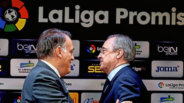 El presidente de la Liga Española Javier Tebas denunció amenazas por parte de Florentino Pérez presidente del Real Madrid.