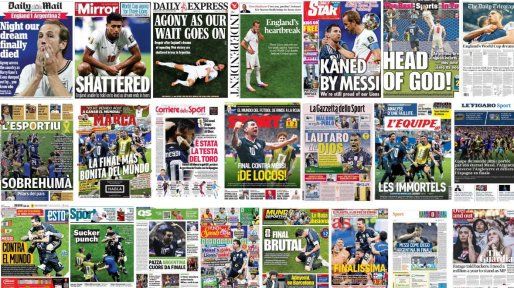 La actuación de Argentina en las portadas de los principales diarios del mundo
