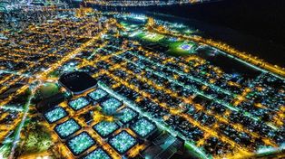 Trabajos de iluminación en la ciudad de Santa Fe