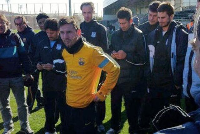 Los Gladiadores visitaron a Messi en Barcelona