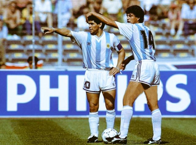 Juntos. Diego Maradona y Ricardo Giusti