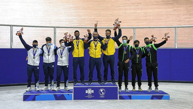 El equipo argentino de velocidad olímpica con el rafaelino Yoel Vargas logró medalla de plata en Cali.