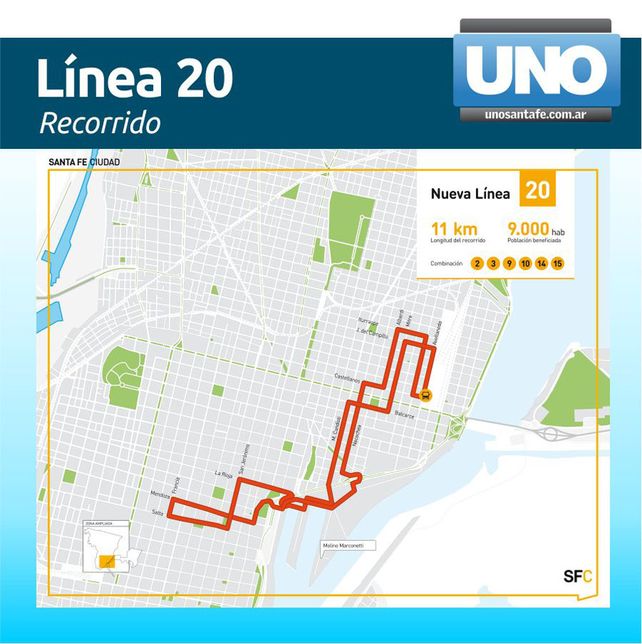 Mirá el recorrido de las nuevas líneas de colectivos