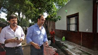 José Corral observó el avance de la obra de gas natural en Cabal