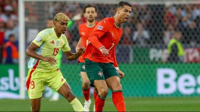 Lamine Yamal y Cristiano Ronaldo